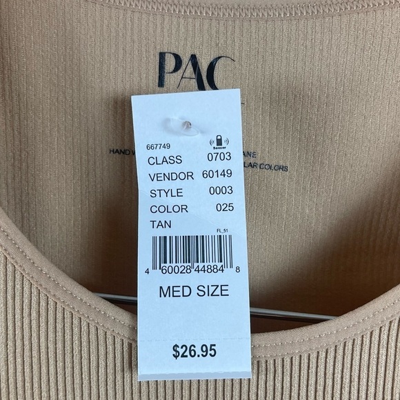 NEW PacCares PacSun Medium Ribbed Camel Tan Crop Tee Top Minimalist Neutral - Picture 5 of 6